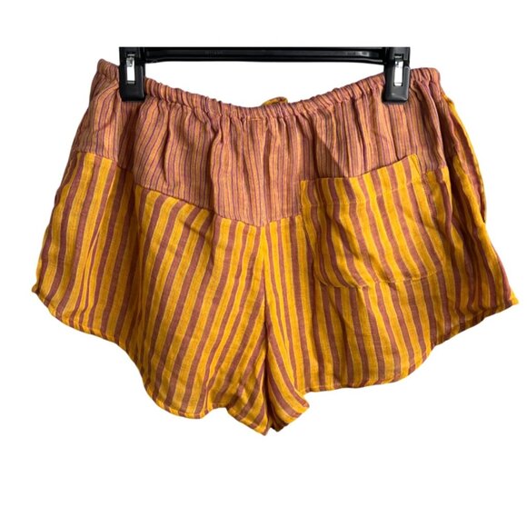 Free People Annabelle Striped Multicolor Gauzy Yarn Dye Set Shorts & Top Medium - Picture 9 of 16